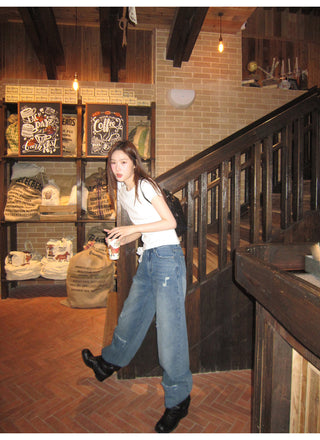 ripped wide jeans