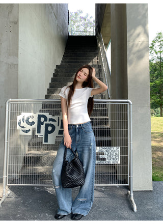 ripped wide jeans