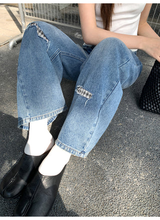 ripped wide jeans