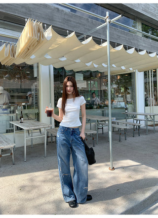 ripped wide jeans