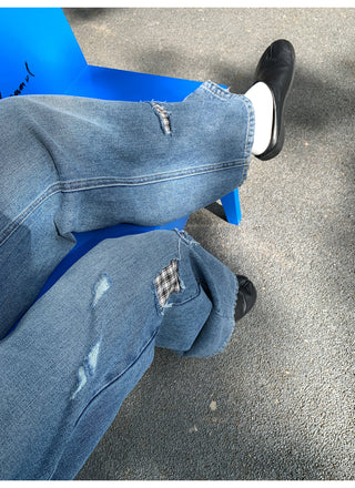ripped wide jeans