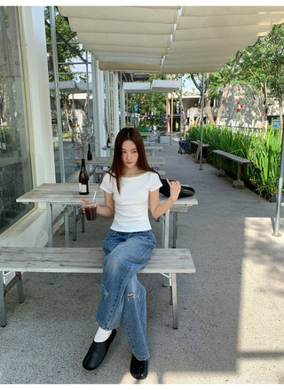 ripped wide jeans