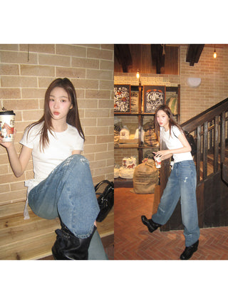 ripped wide jeans