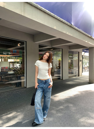 ripped wide jeans