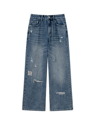 ripped wide jeans
