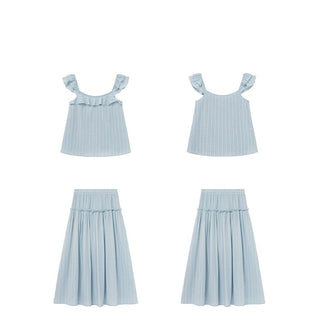 blue ruffle set
