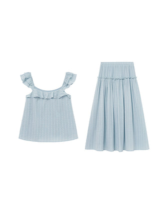 blue ruffle set