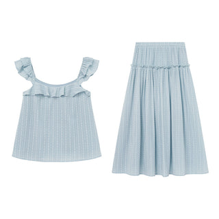 blue ruffle set