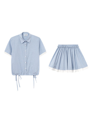 blue plaid set