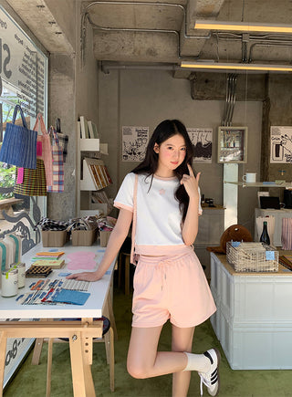 contrast shorts set