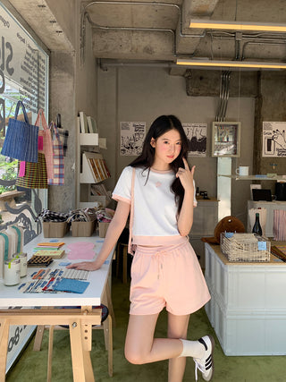 contrast shorts set