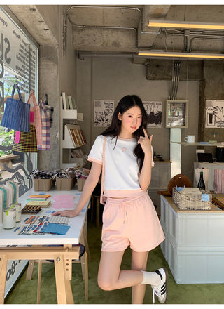 contrast shorts set
