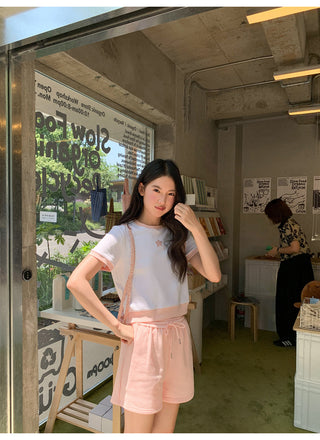 contrast shorts set