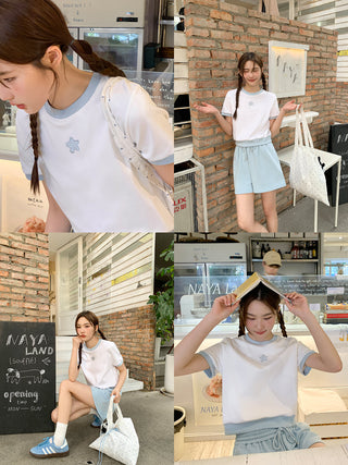 contrast shorts set