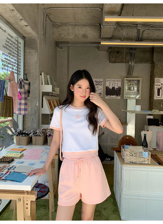 contrast shorts set