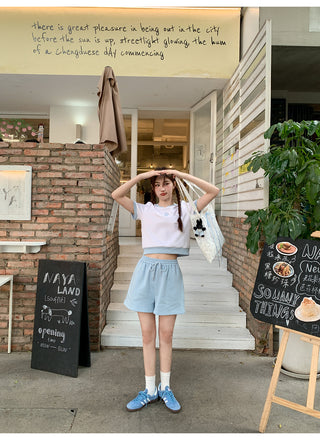 contrast shorts set