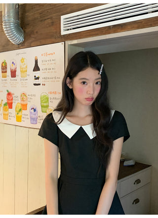 black scoop dress