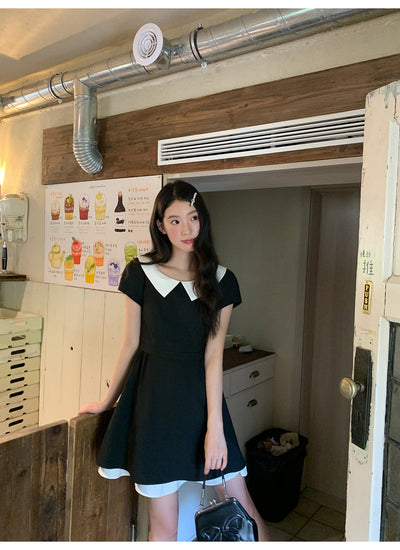 black scoop dress
