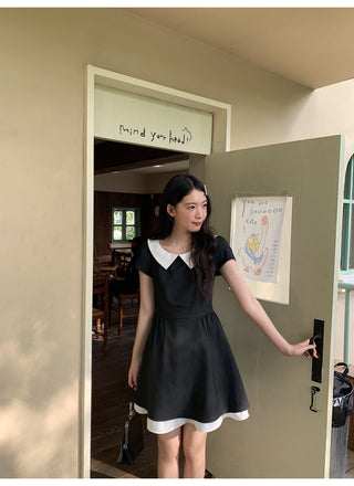 black scoop dress