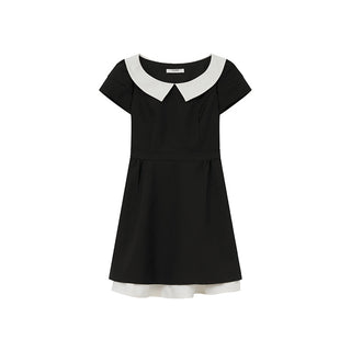 black scoop dress