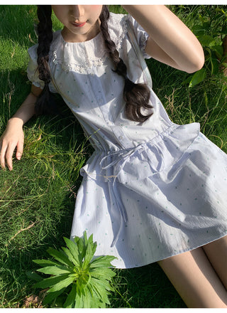 lace drawstring dress