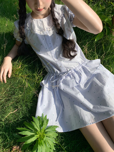 lace drawstring dress