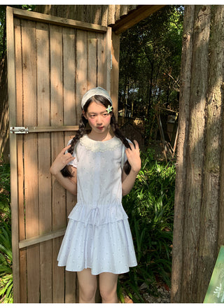 lace drawstring dress