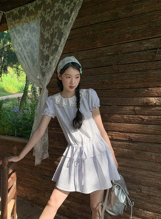 lace drawstring dress