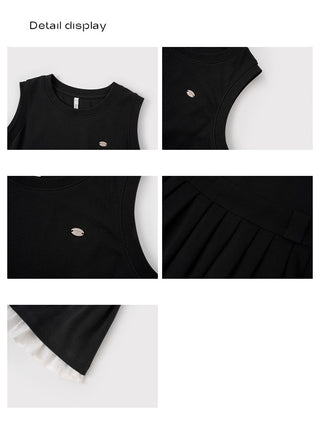 patchwork sleeveless dress
