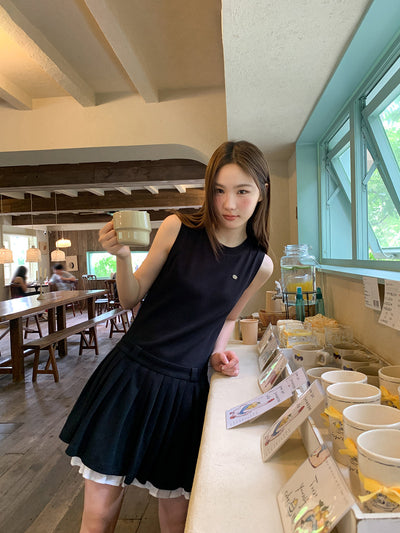 patchwork sleeveless dress