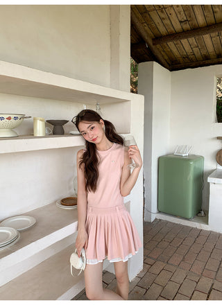 patchwork sleeveless dress
