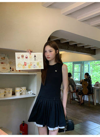 patchwork sleeveless dress