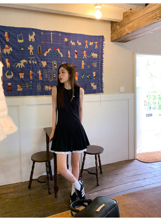 patchwork sleeveless dress