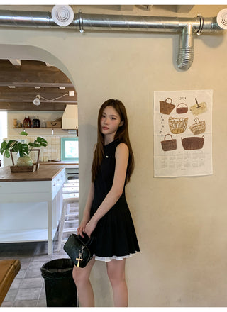 patchwork sleeveless dress