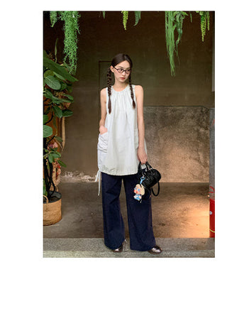 pleated vest dress