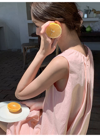pleated vest dress