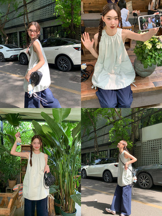 pleated vest dress