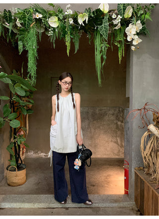 pleated vest dress