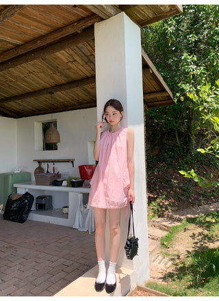 pleated vest dress
