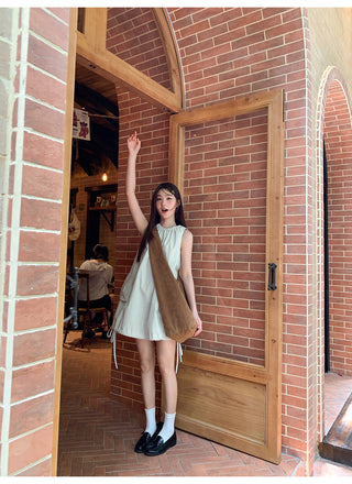 pleated vest dress