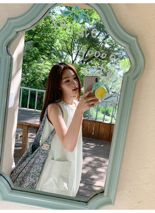 pleated vest dress
