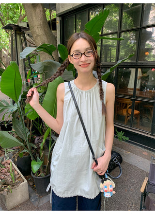 pleated vest dress