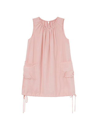pleated vest dress
