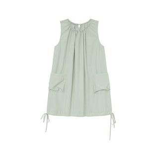 pleated vest dress