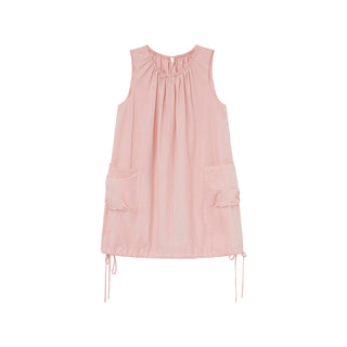 pleated vest dress