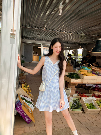 plaid sleeveless dress