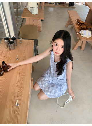 plaid sleeveless dress
