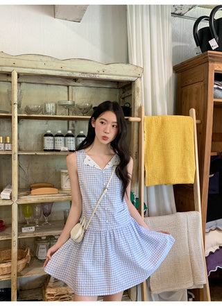 plaid sleeveless dress