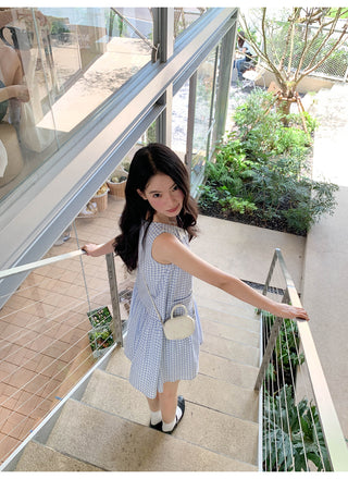 plaid sleeveless dress