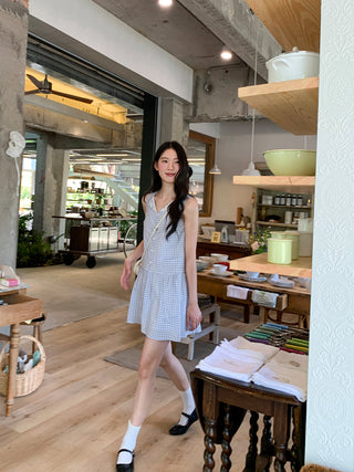 plaid sleeveless dress